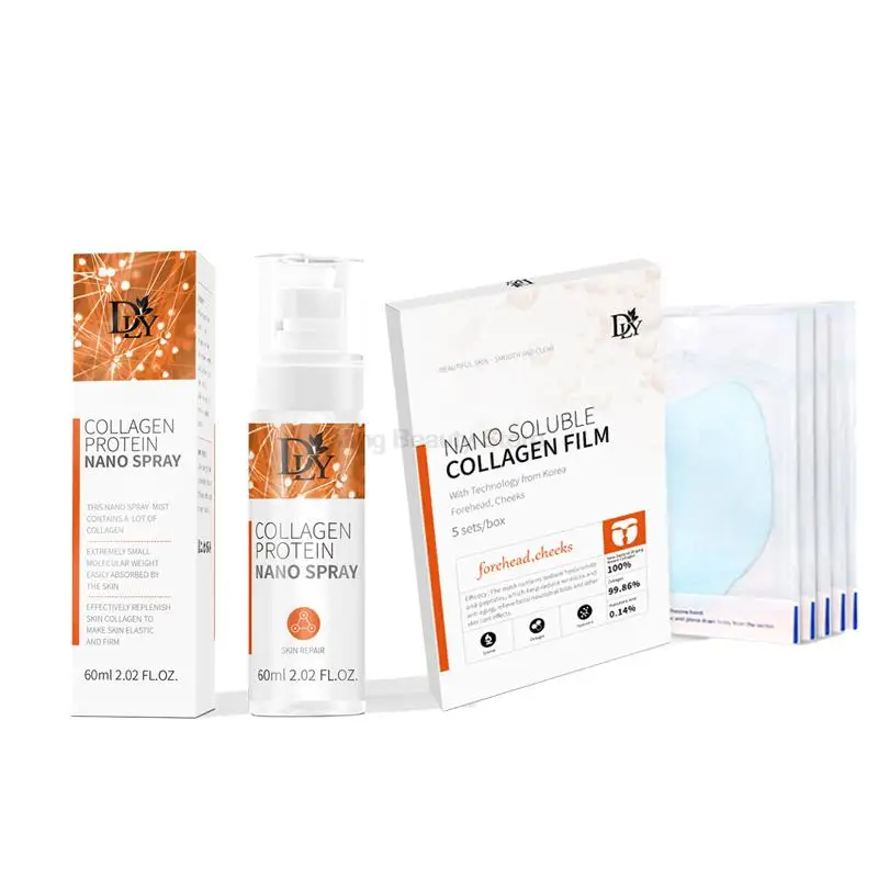 CharacterHydrolyzed Collagen Mask, Sérum pour le visage, Spray Set, Réparation déformable, Soluble Face Filler, Brightening Skin Care Set, 10000 Film