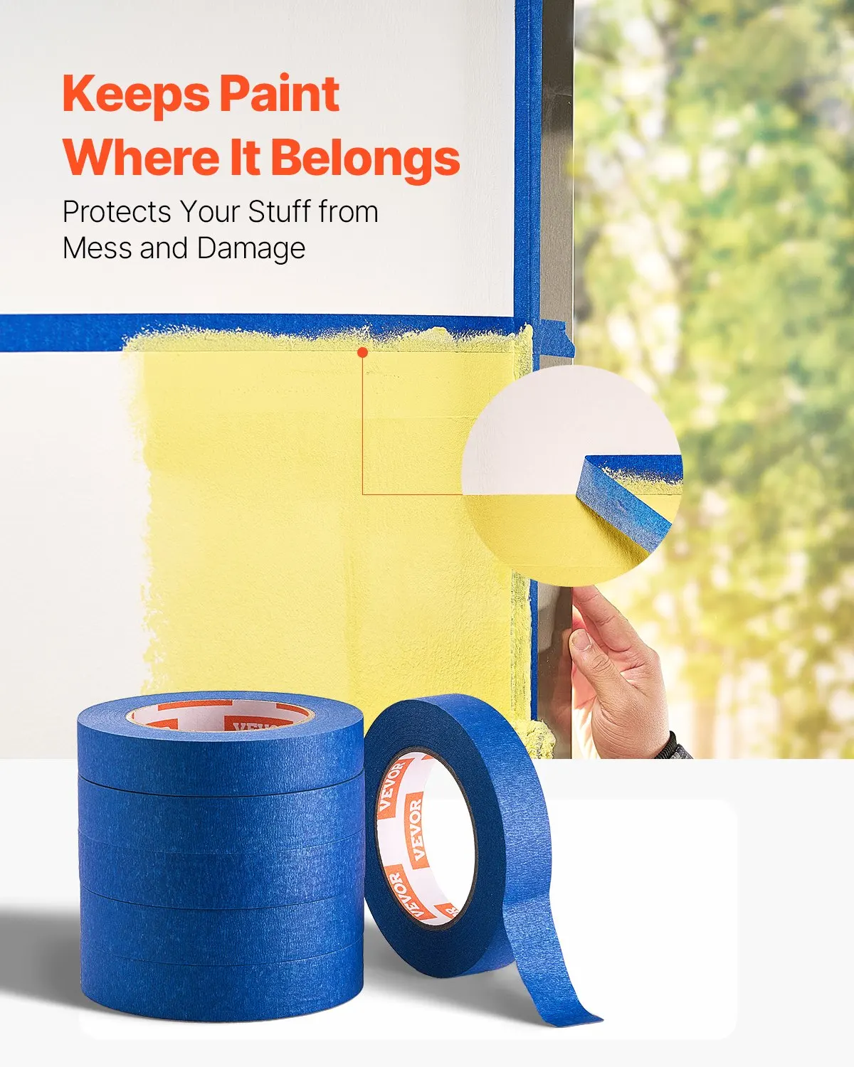 Malerband 1 Zoll Breit 0,94 Zoll x 60 Yards 6 Rollen Blaues Maler-Abdeckband