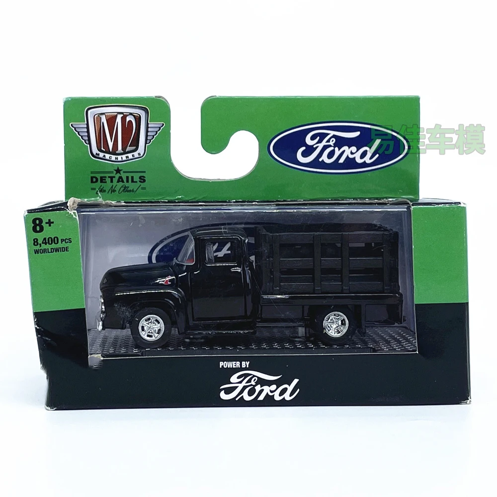 다이캐스트 M2 1:64 스케일 포드 F-100 트럭 시뮬레이션 합금 2025 자동차 모델 수집용 장난감 선물 기념품 디스플레이 장식품