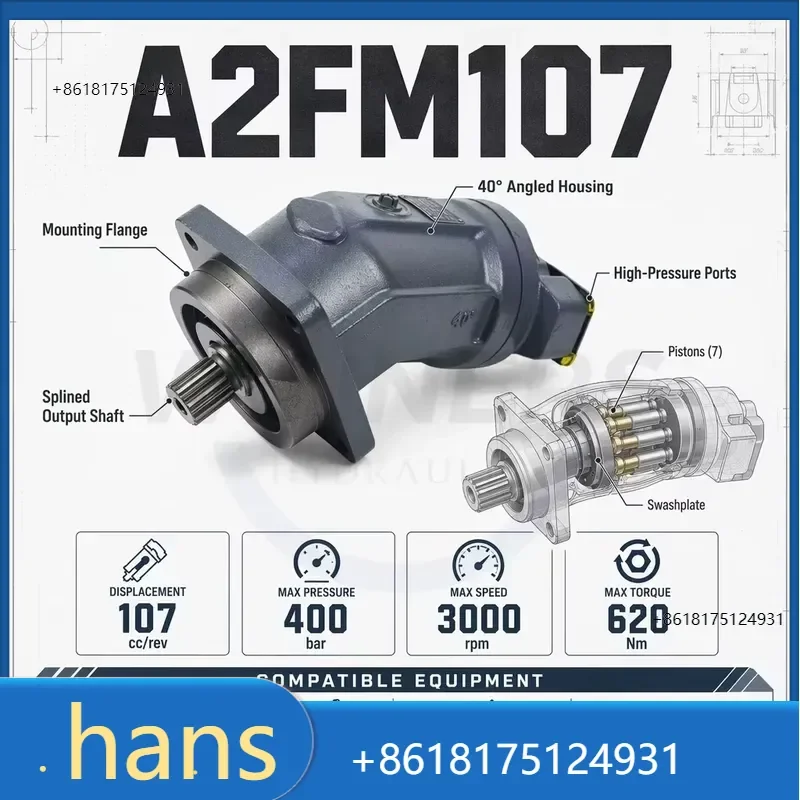 2026 Factory Direct Sales A2FM A2FM28 A2FM63 A2FM80 A2FM107 Fixed Displacement Piston Motor 107cc for Hydraulic