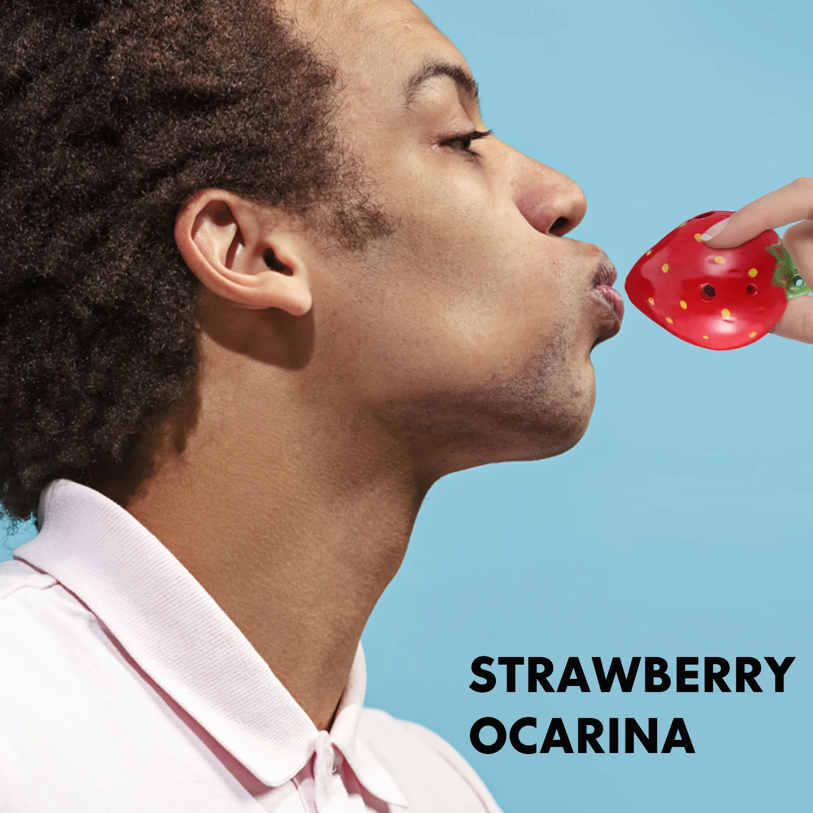 

1Set Creative Strawberry Shaped Ocarina Six Hole Beginner Instrument for Children Ergonomic Size Includes Stand Lanyard Music