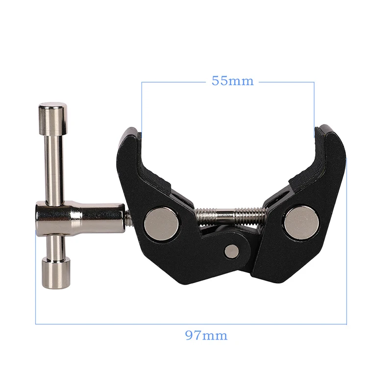 مشبك ذراع سحري معدني لذراع مفصلية للكاميرا مع ملحقات تصوير استوديو Super Clamp لدعم ميكروفون الضوء