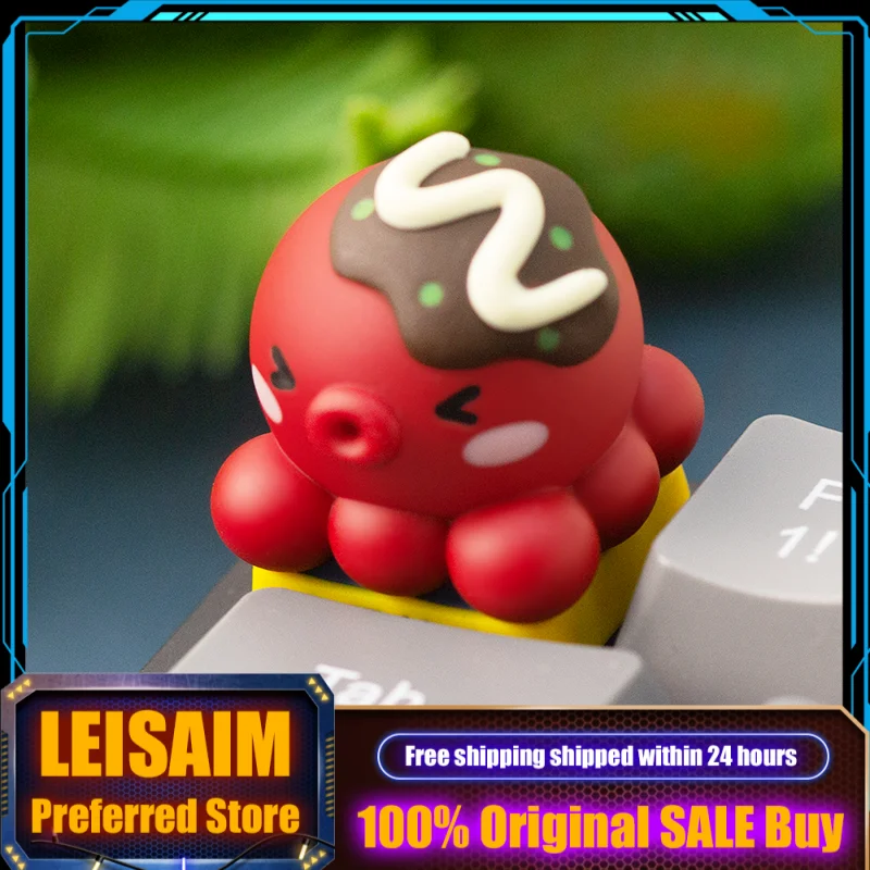 Original Octopus Burning Theme Keyboard Mechanical Keyboard Resin 1pcs PC Gaming Keyboard Accessorie Collection Gift Keycaps