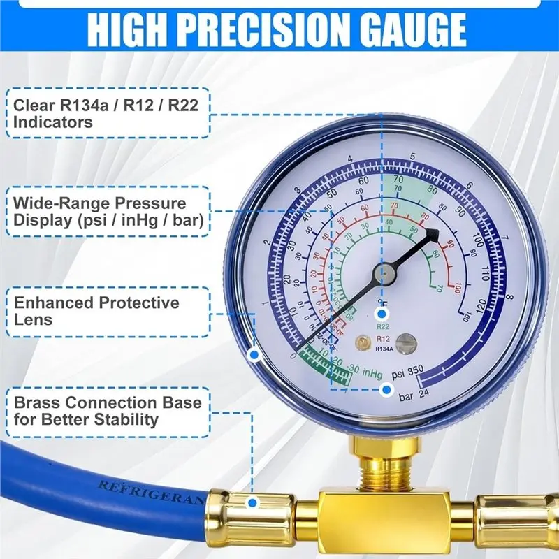 B98A-Refrigerator Freon Recharge Kit, AC Recharge Kit With BPV31 Piercing Valve For Home Refrigerators, AC Refrigerant System