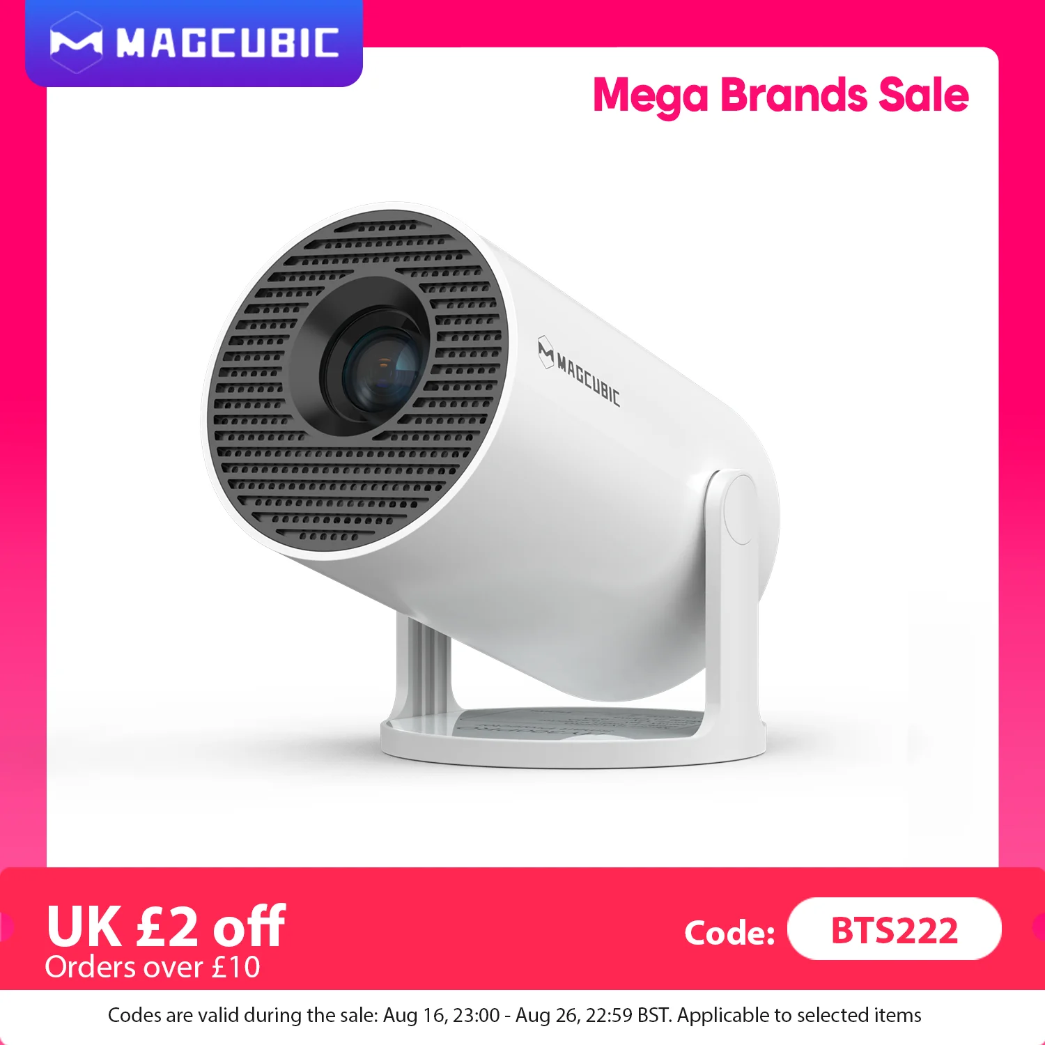 Magcubic Allwinner H726 HY300 Pro Smart Projector, 290ANSI 720P Native 1080P, Android 14 Dual WiFi6 BT5.0 8K Home Outdoor Cinema
