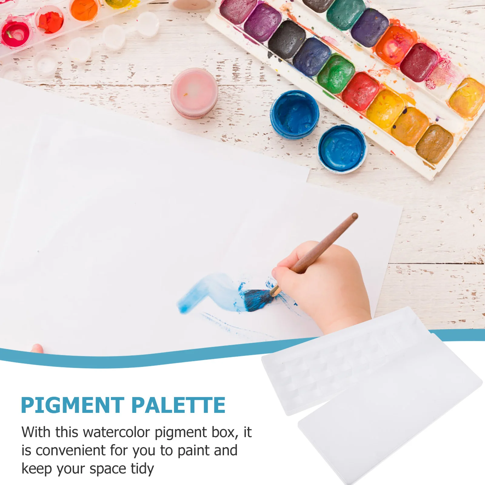 

2Pcs Color Mixing Box High-Quality Material Easy Clean Painting Tool for Sketching Watercolor Pigment Box Art Paint Boxes