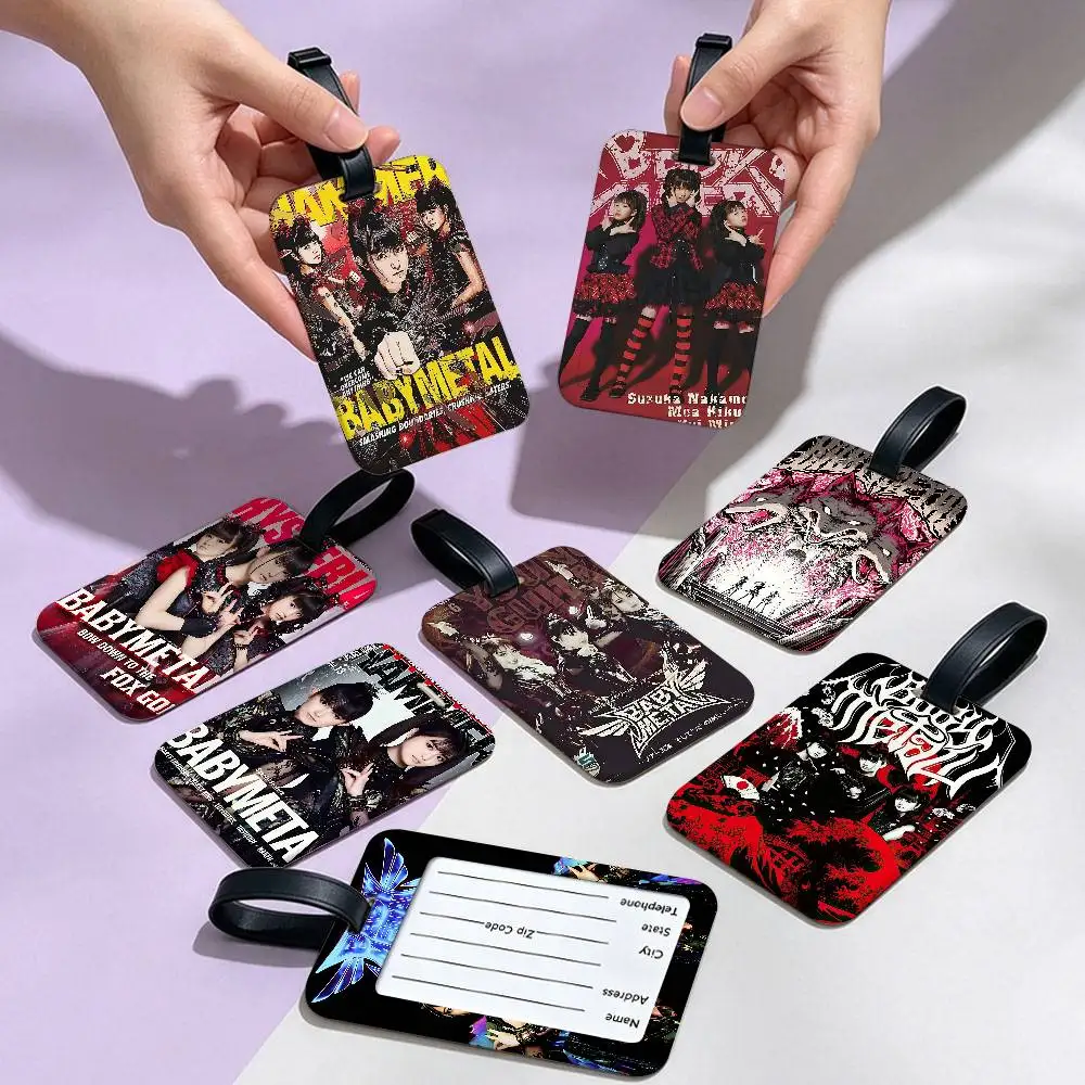 Japanese Band B-BABYMETAL Lightweight Anti lost PVC Luggage Tag Removable Info Card Sleeve Backpack Travel Accessory