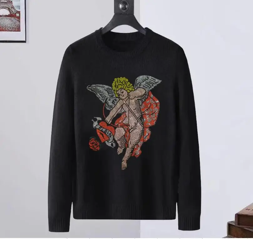 Warm  Diamonds Sweater  Mens  Anime  Graphic  Sweaters Slim Fit Pullover Men Knitwear Pull Homme  Streetwear