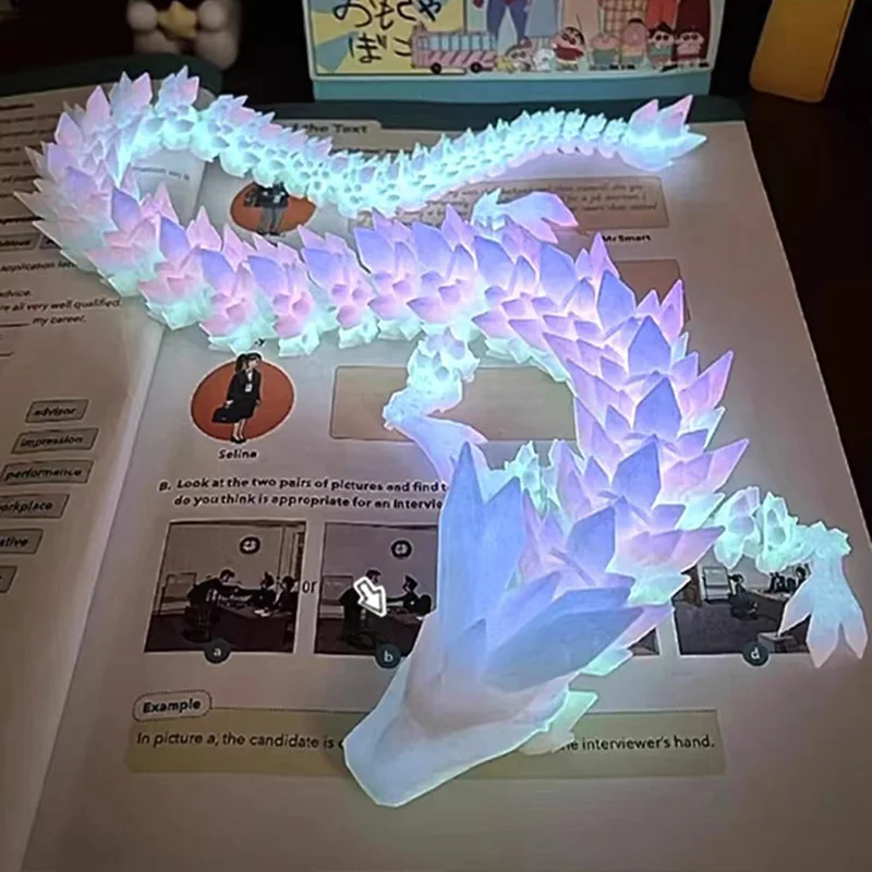 

1pc 3D Printed Night Light Dragon Sculpture Aquarium Decoration Theme Adult Bedroom Desktop Ornament