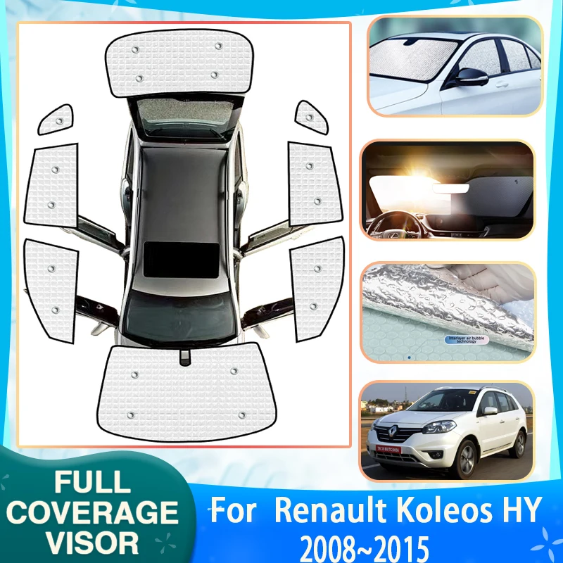 

Car Full Sun Visors For Renault Koleos Accessories HY MK1 2008~2015 2010 Car Sunscreen Window Sun Protector Sunshade Accessories