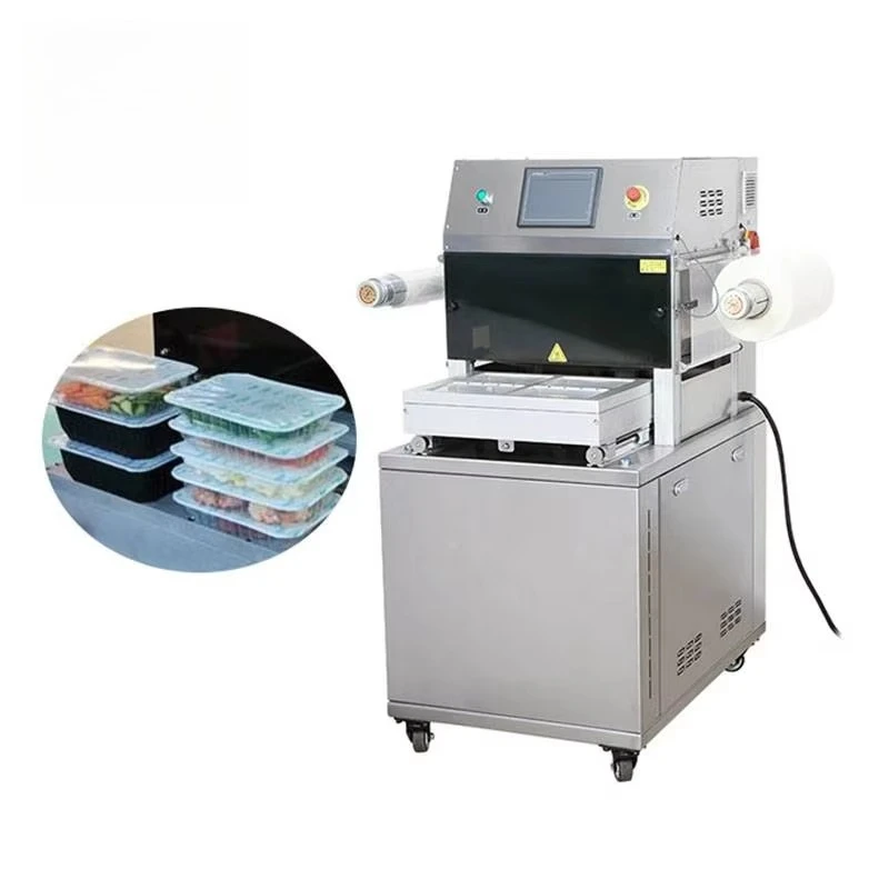 Vacuum Pump Film MAP Tray Packing Electric Automatic High-Accuracy Stainless Steel Nitrogen Gas Filling Machine  for Food Meat