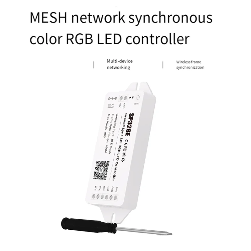 AA60-SP328E SPI LED تحكم مع شبكة بلوتوث APP اللاسلكية مكبر صوت أحادي مزامنة التحكم Foraddressable RGB Dimmer