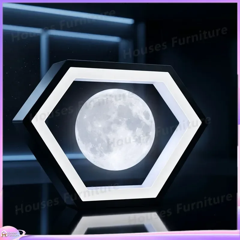 Maglev Floating Moon Globe Lamp Voice Gesture Control Bluetooth Speaker LED Ambient Night Light Levitating World Map Decor