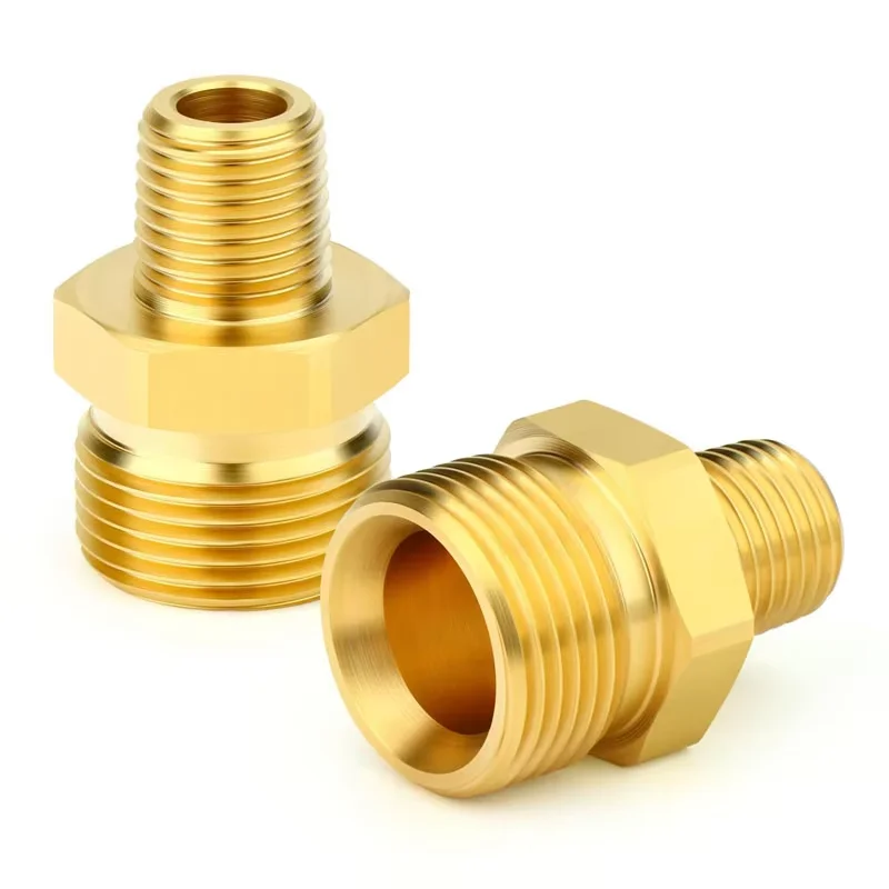 Brass Pressure Washer Coupling Adapter M22-14mm Male to 3/8 and 1/4 Connector M22 Pressure Washer Hose Adapter Fitting 4500 PSI