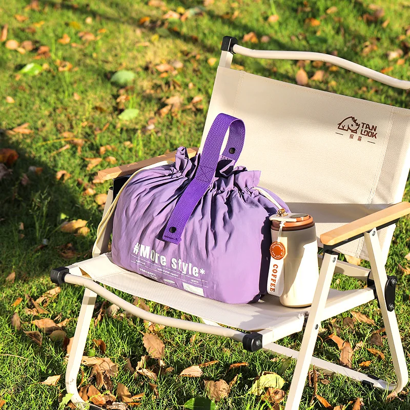 Foldable Large Capacity Casual Lunch Bag Portable Travel Bag Shopping Bag Office Workers Drawstring Bag Cosmetic Bag