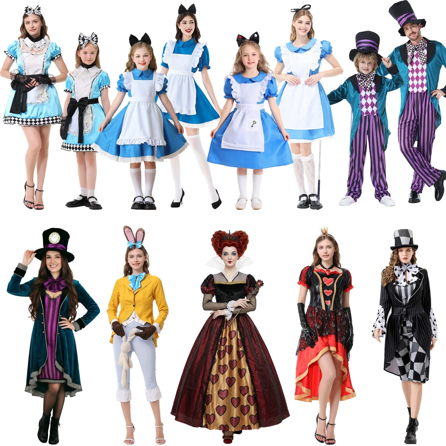 Disfraz de Halloween de Alicia en el País de las Maravillas, disfraz de Cosplay del Sombrerero Loco, disfraz de Conejo del País de las Maravillas, ropa para juegos de rol de cuentos de hadas, para hombres y mujeres.