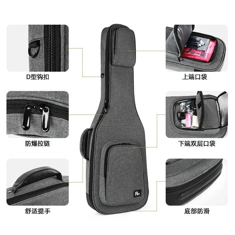 RM Canvas Electric Guitar Bag Lightweight Waterproof Thickened Anti-drop Stain Resistant Multi-color Optional Checkable Case
