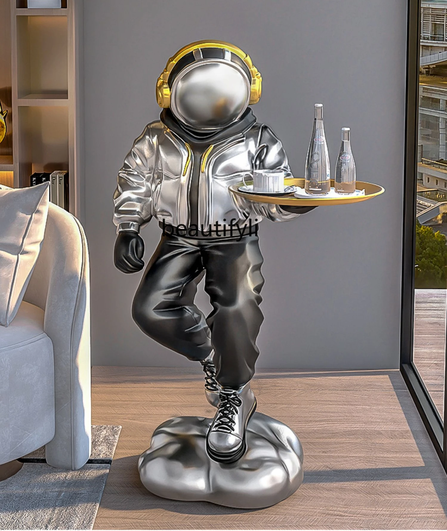 Light Luxury Astronaut Large Floor Ornaments Storage Tray Spaceman Hallway Home Decorations