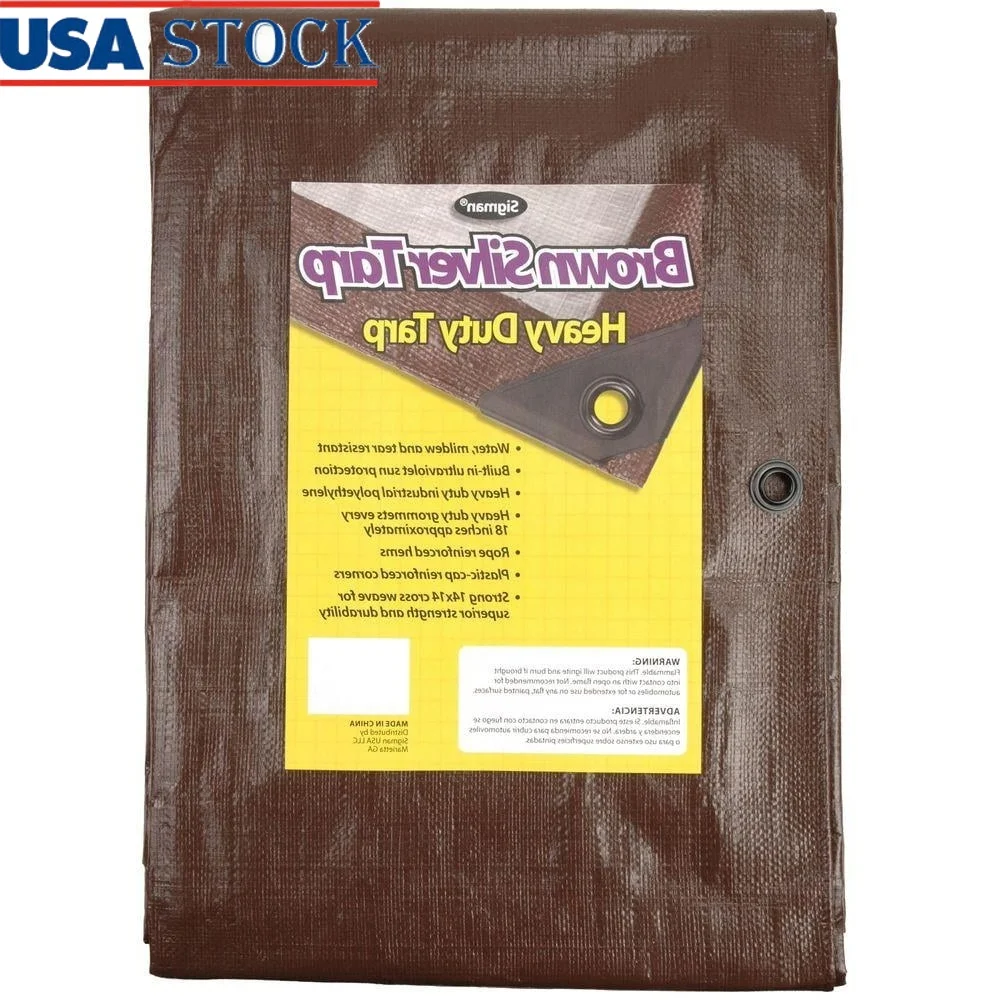 

Heavy Duty 10 MIL Tarp Reversible UV Resistant Grommets Reinforced Corners Poly Rope Hem 8x10 ft Canopy Waterproof Landscaping