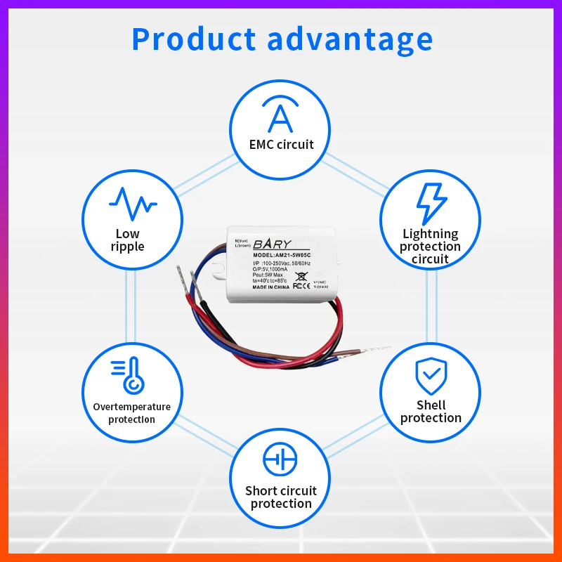 AM11-5W AC-DC Power Supply Module Switching power supply 5W AC110V 220V 230V To DC 5V 12V 24V Mini Buck Converter