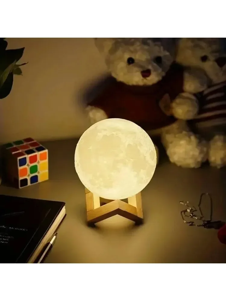 1 lumière de lune LED lumière de galaxie, veilleuse de lune bricolage, fille, garçon, enfant, cadeau d'anniversaire de femme, décoration de chambre (lumière chaude)