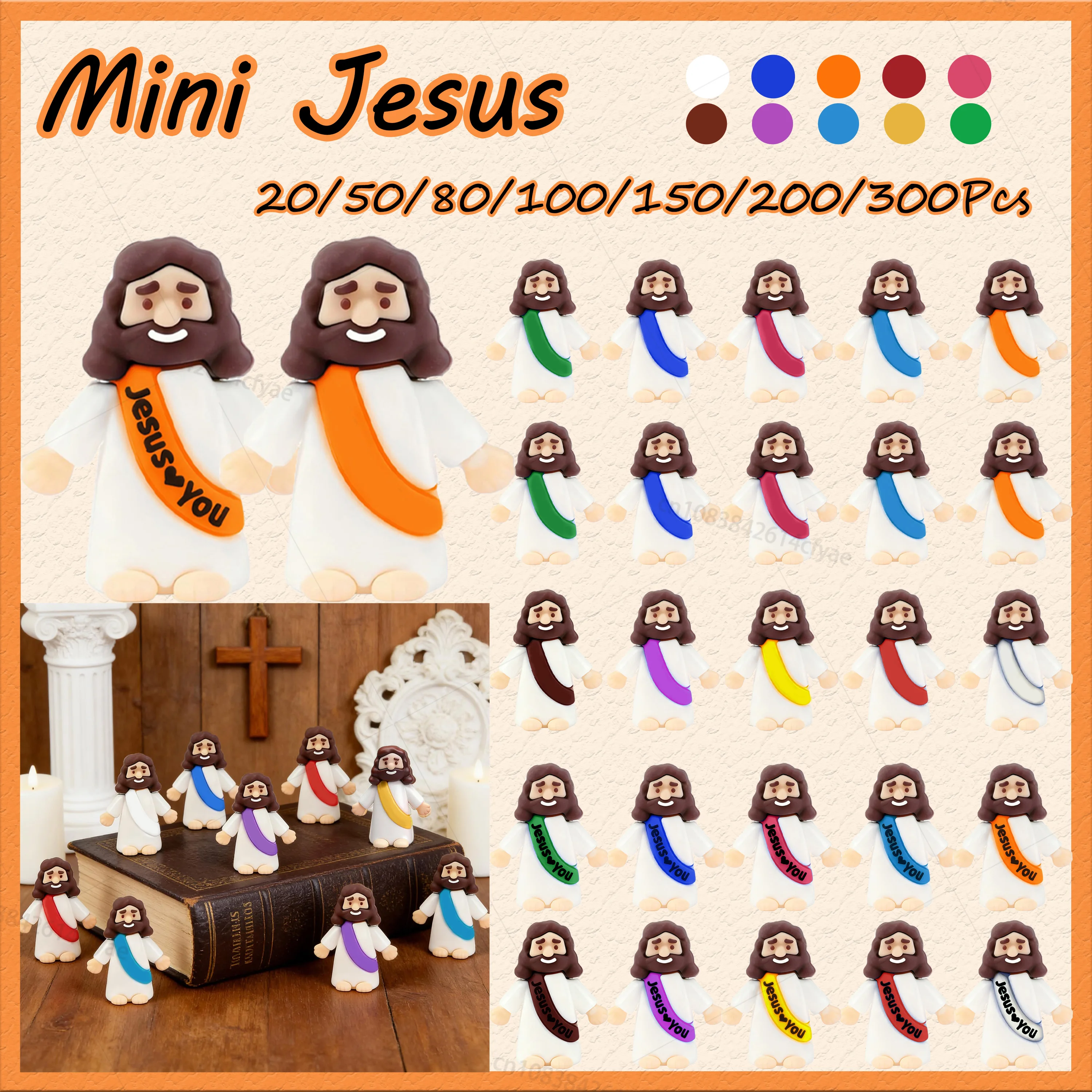 30-300 Piezas de Mini Figuras de Jesús, Juguetes de Cristo, Pequeñas Figuras de Cristo para Esconder y Buscar, Regalos para Fiestas Religiosas de la Escuela Dominical