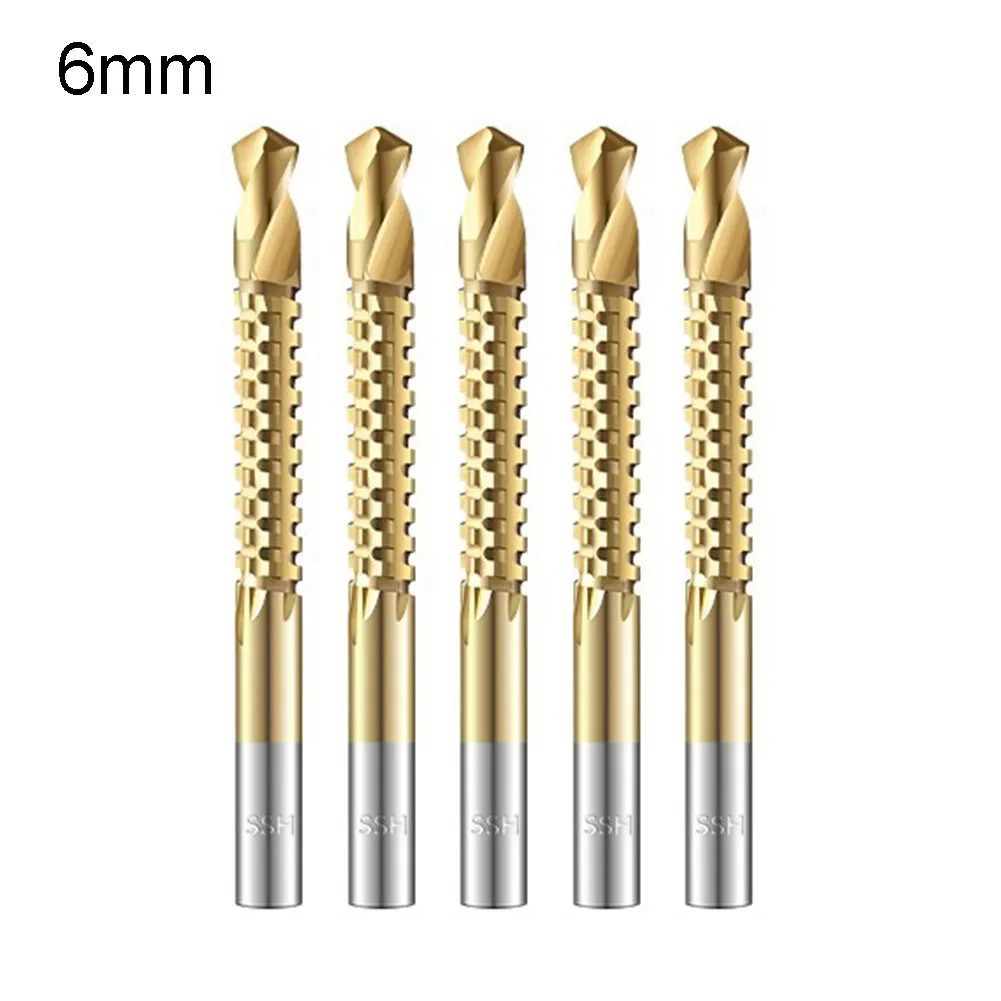 Mata bor kobalt, 5 buah mata bor kobalt, sekrup Spiral metrik, komposit, mata bor potong 3mm-8mm untuk pemotong lubang logam kayu