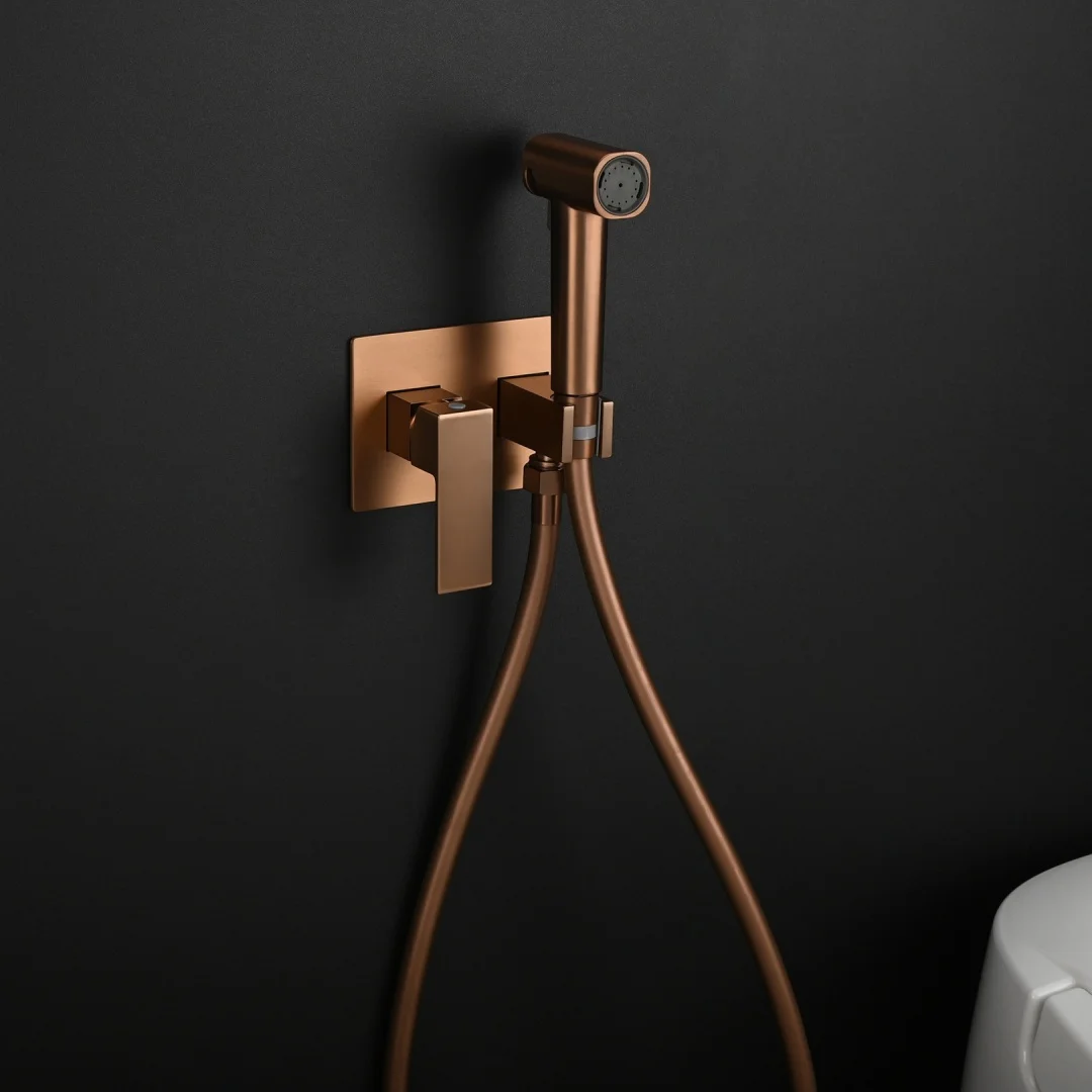

Brusehd Rose Gold Spray Shower Handheld Bidet Sprayer Set Brass Handheld Toilet Bidet Faucet Sprayer Shower Nozzle Self Cleaning