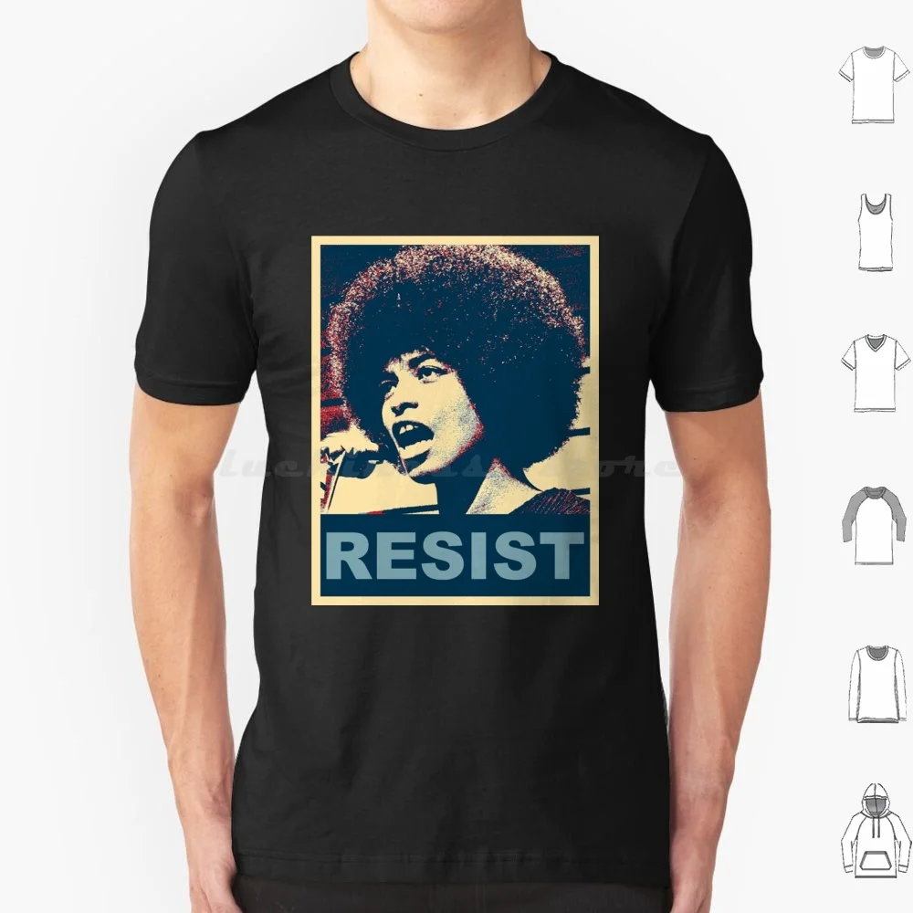 Angela-Resist T Shirt Men Women Kids 6xl Angela Davis Angela Davis Black Power Panthers Revolution Civil Rights Feminist