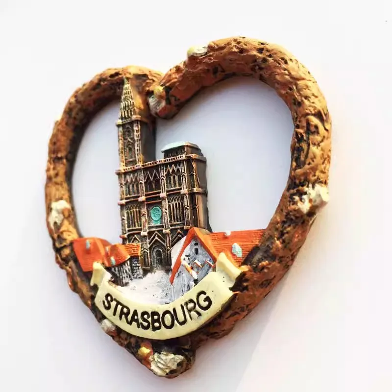 France Strasbourg scenic tour souvenir decorative crafts resin painted magnet refrigerator sticker gift