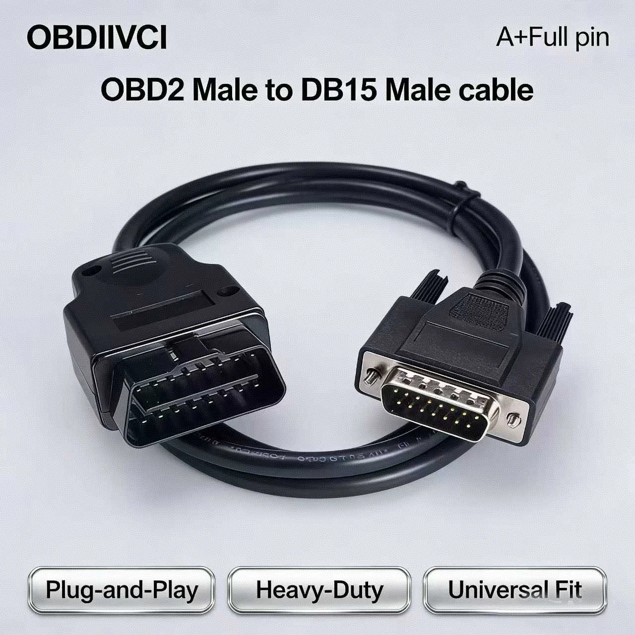 OBDIICAT 1M CAR OBD2 Male To DB15 Male OBDII Extension Diagnostic Tool Cable +16Pin To DB9 1.2m Connector 16 Pin to DB9 Female