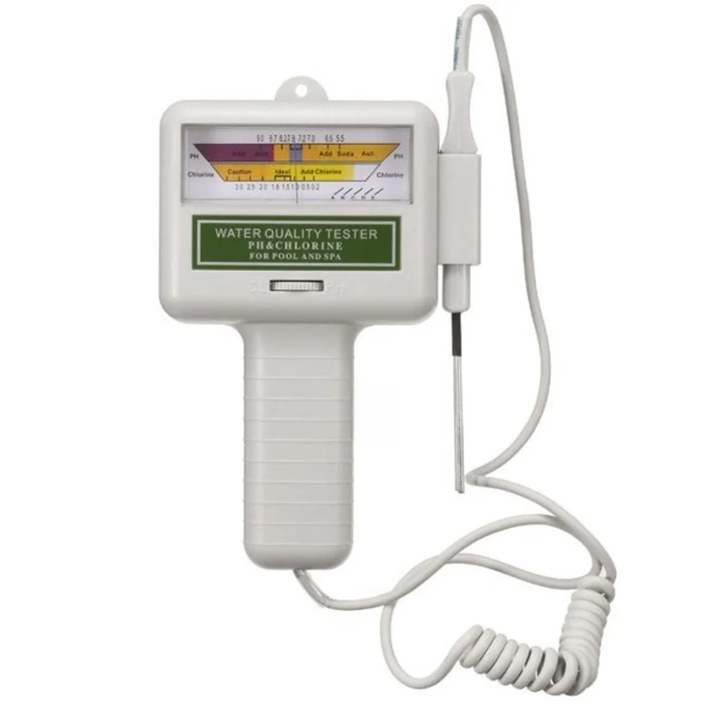 Compact pH Meter for Pool Spa Water Testing Electronic Digital Display ABS Construction 11.5 x 3 x 17 cm White
