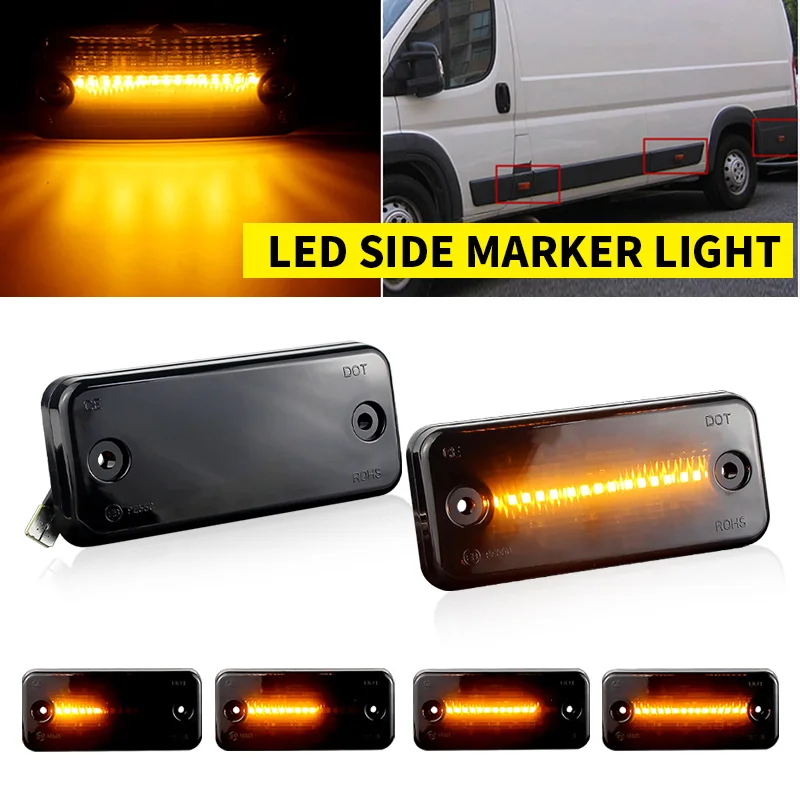 

2Pcs Car Flashing 2Pcs Dynamic Flowing LED Side Marker Light For Iveco Fiat Ducato Citroen Relay Peugeot Boxer Renault VOLVO MAN