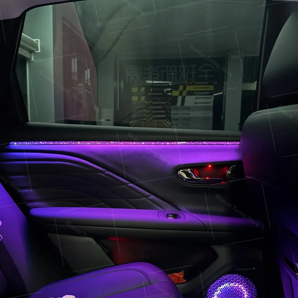 Car Interior Acrylic Guide Fiber Strip 2026 New 18 in 1 Backlight Car Ambient Lights RBG 64 Color Decoration Atmosphere Lamp