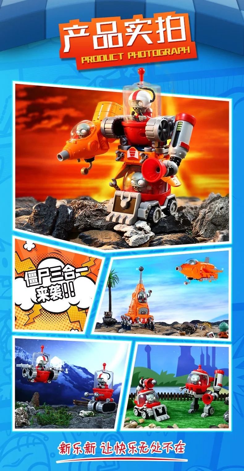 Plants Vs. Zombies Boss-Roboter Melon-Pult Chomper Actionfigur-Modellset PVC-Verformbare Puppen-Spielzeuge als Geschenk – Detail 14