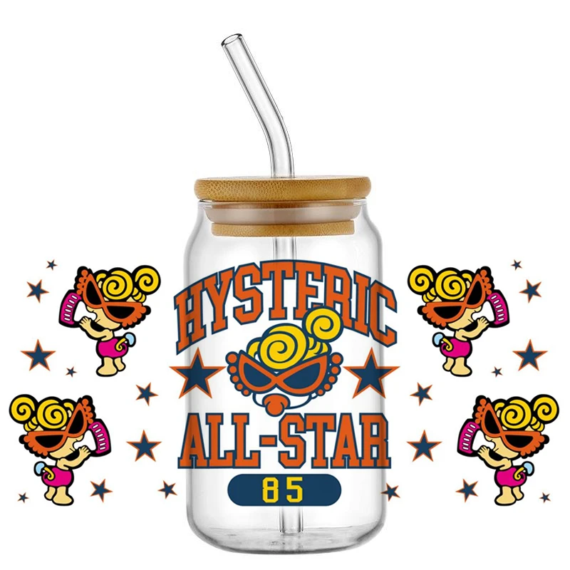 Popular Design Lovely Hysteric Mini 16oz UV DTF 3D Transfer Sticker Decals For Glass Can Cup Fashion Craft DIY Creative
