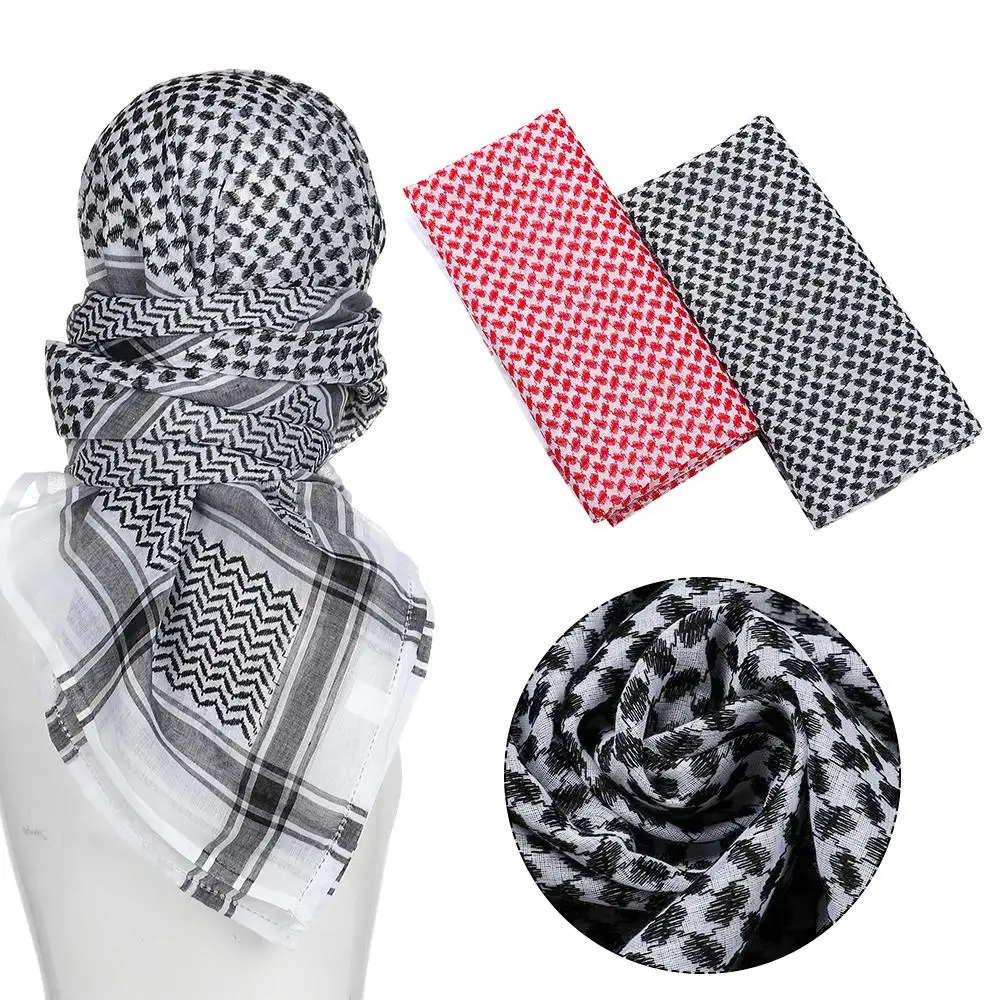 1 stks Palestina Bandana Moslim Shemagh Sjaal Multifunctionele Headwrap Vierkante Hals Wrap Arabische Tulband Hijab Arabische Kafiya Keffiyeh