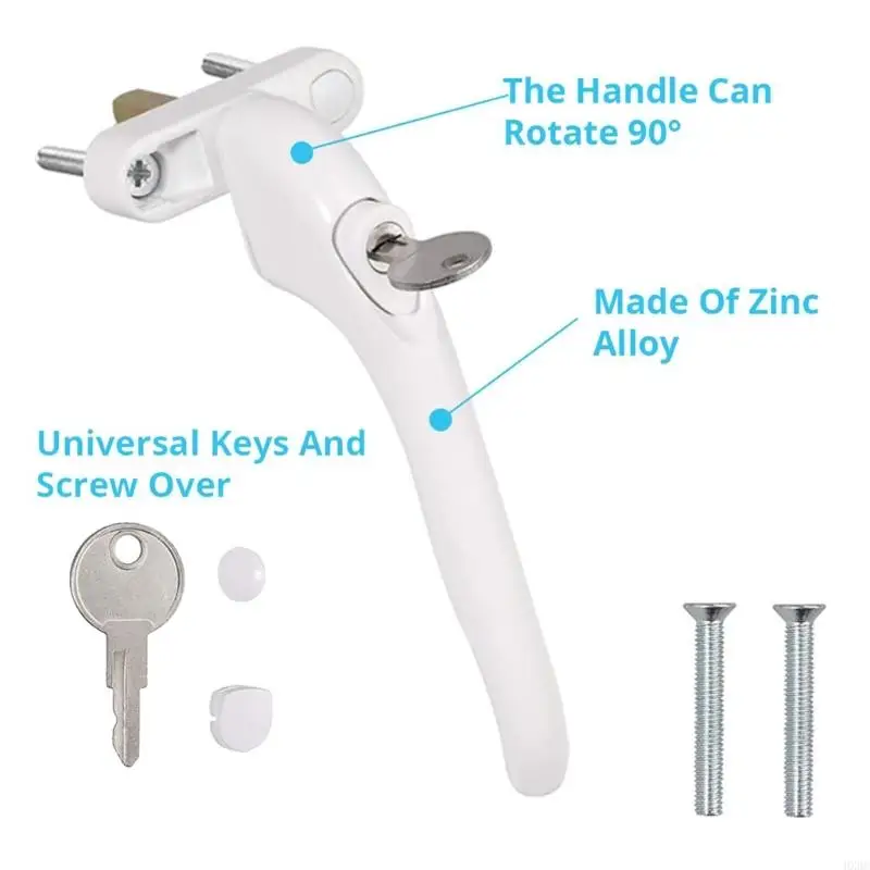 

2Pcs Balcony Door Handle Lockable Window Handles With Key & Screws Enduring HX6C