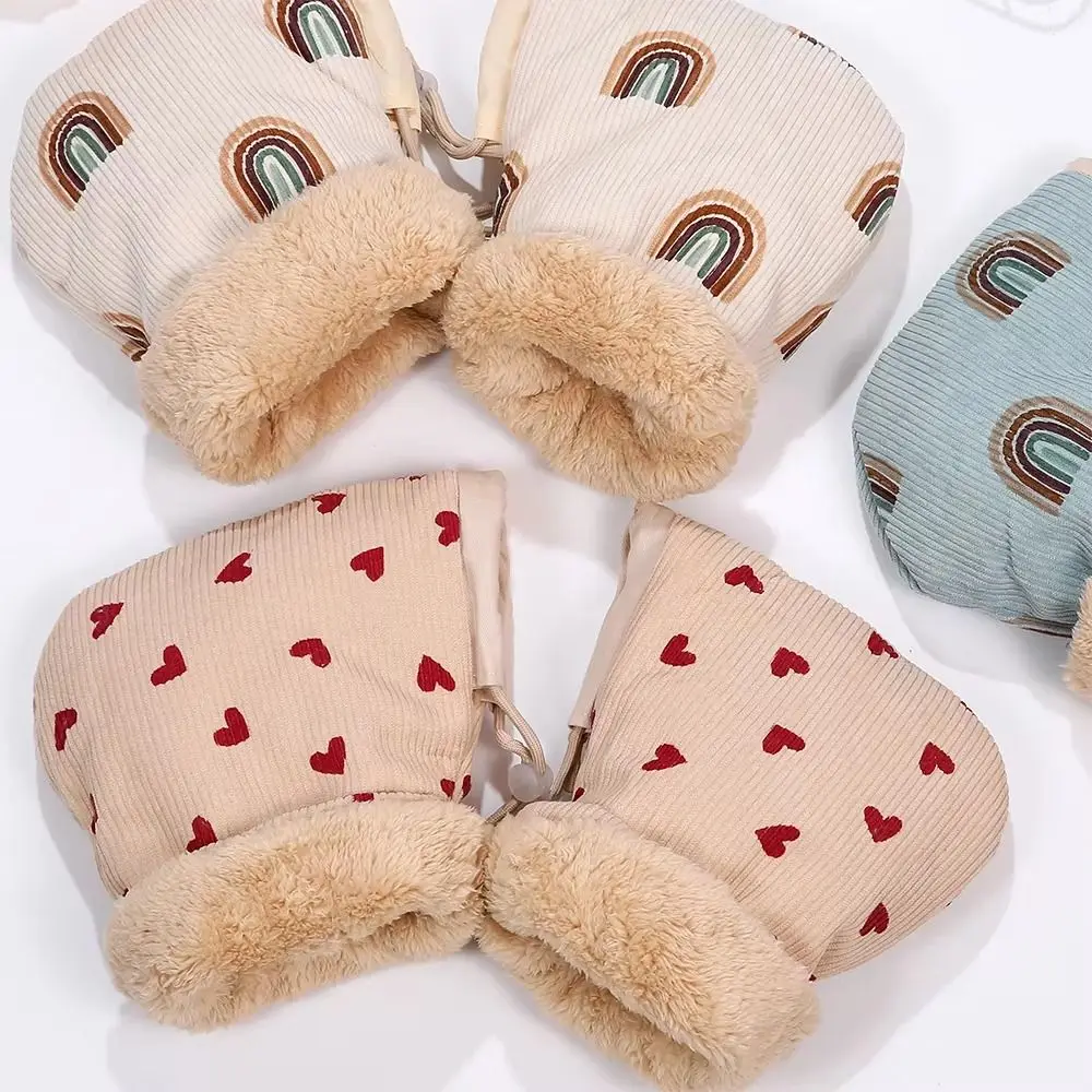 Gants de poussette pour bébé, Design coupe-vent, doublés en polaire, gants de vélo chauds pour enfants, Protection extérieure confortable