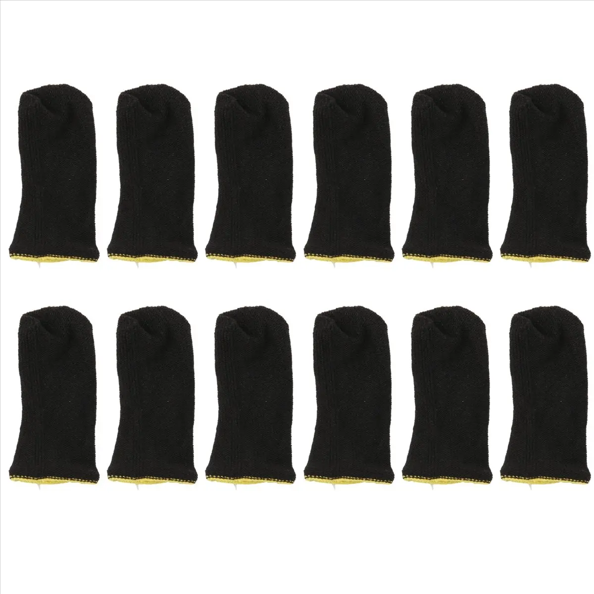 A49T 18-Pin Carbon Fiber Finger Sleeves for Mobile Games Contact Screen Finger Sleeves (12 Pcs)