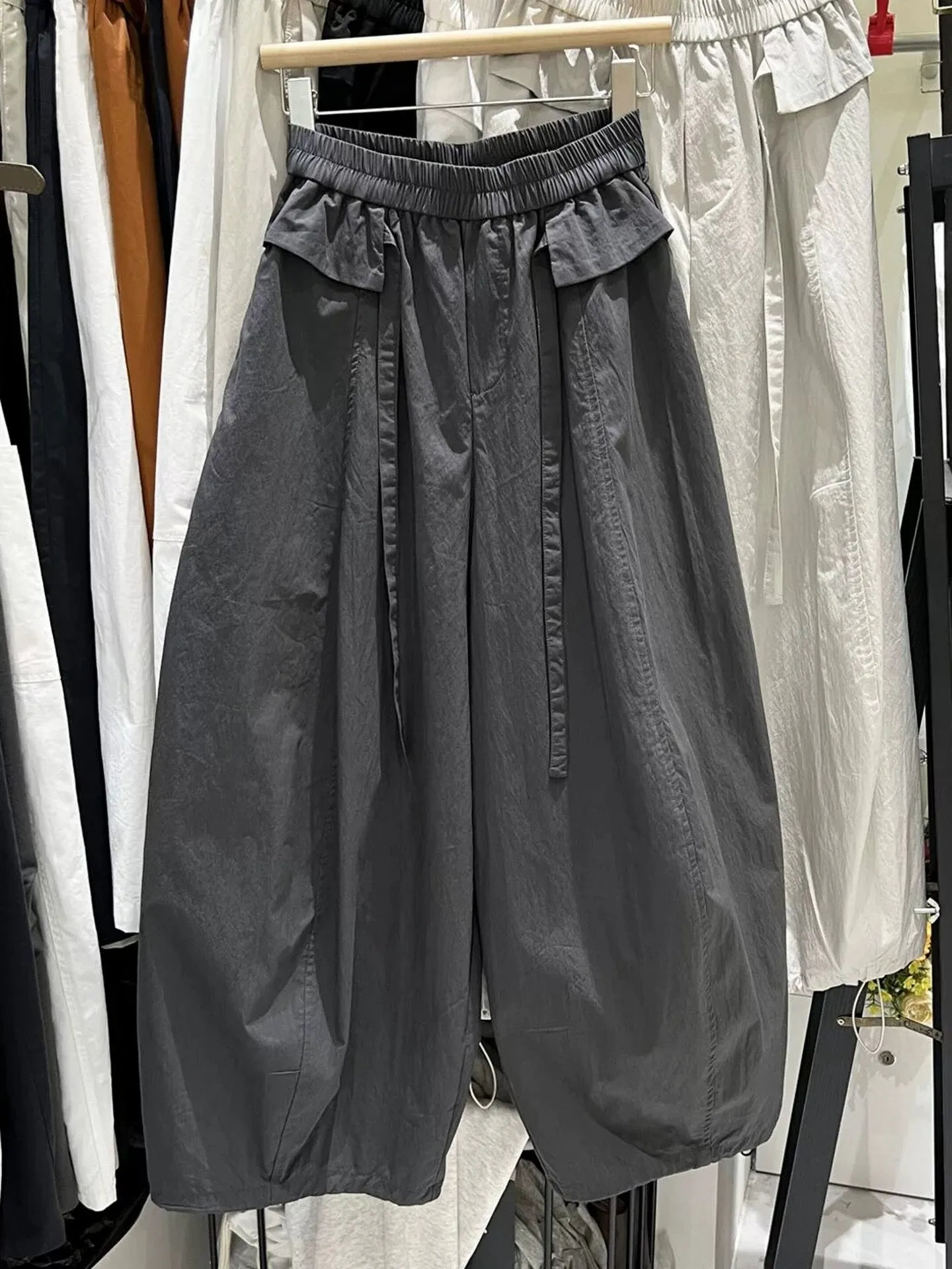 Quick Dry Wide Leg Pants Women Summer Thin Large Size Loose Sun Protection Cuffed Straight Casual Workwear Trousers