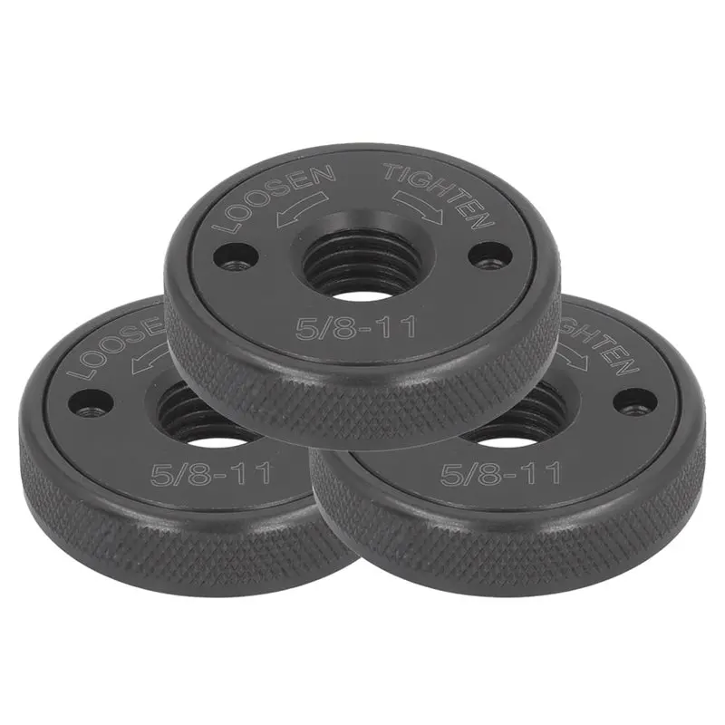 [NEWA64Z!】 Quick Release Nut Set(3Pcs), For Anlgle Grinder- Metal Lock Knurled Arbor 5/8-11 Self-Locking Flange Nuts
