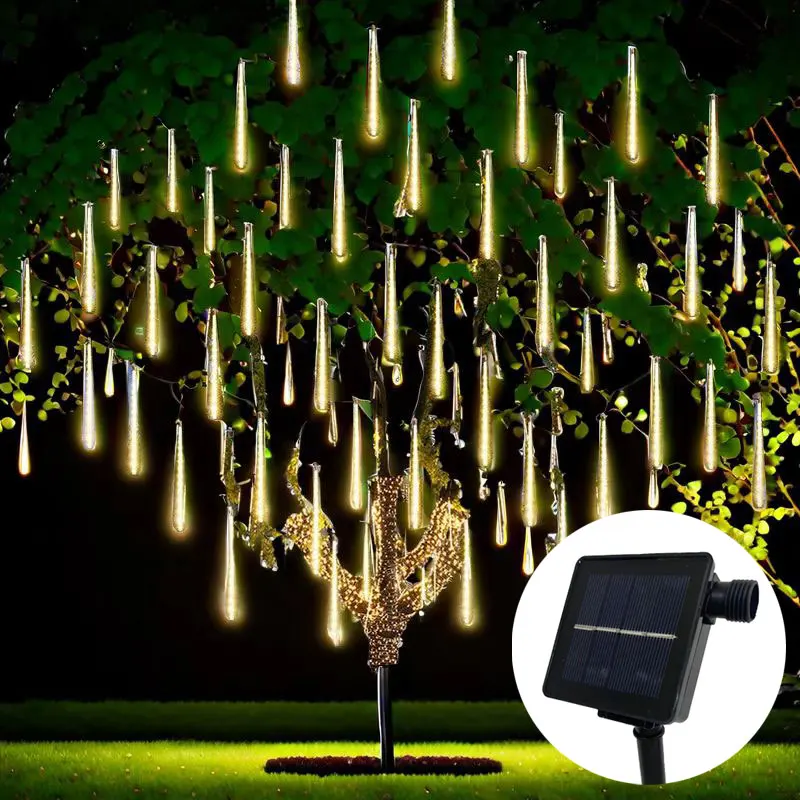 

Outdoor Solar LED Meteor Shower Lights Falling Rain Drop Fairy String Light Waterproof Christmas Decoration Party Garden Holiday