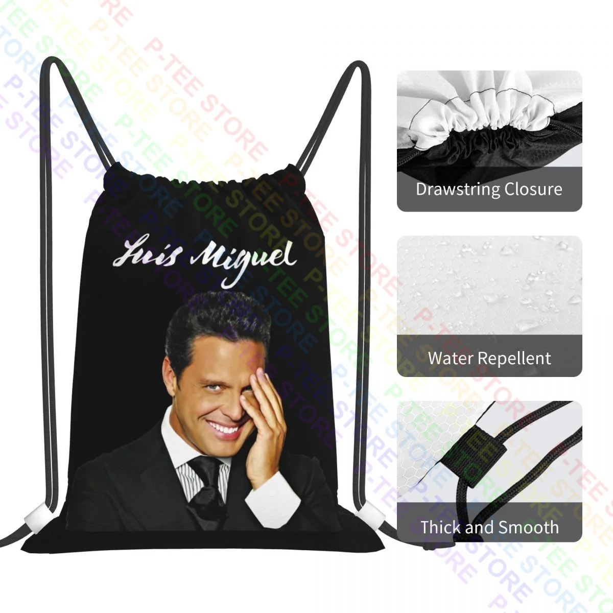 Luis Miguel Singer To Smile In Tour borse con coulisse borsa da palestra stampa zaino da equitazione con stampa 3d di nuovo stile