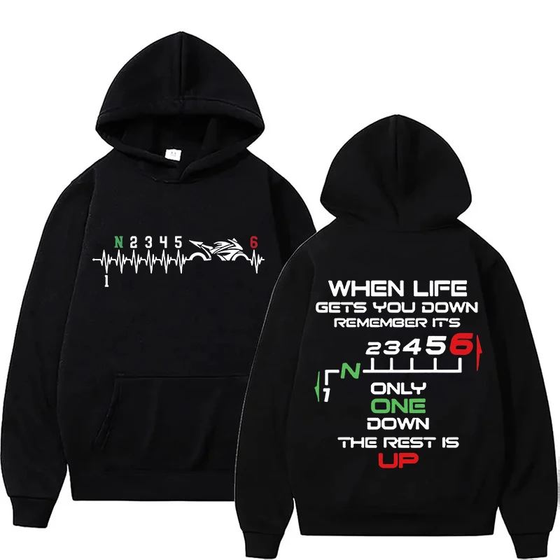 

New 1N23456 Motorcycle Gear Biker Heartbeat Hoodies for Women Men Autumn and Winter Casual Sports Ladies Hoodie Tops