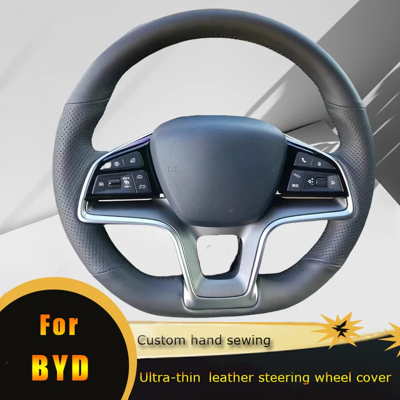 

Car Steering Wheel Cover Leather Hand Sewing For BYD Song Plus Dmi Song Pro EV New Energy BYD Qin Plus 2020-2023 Car Accessories