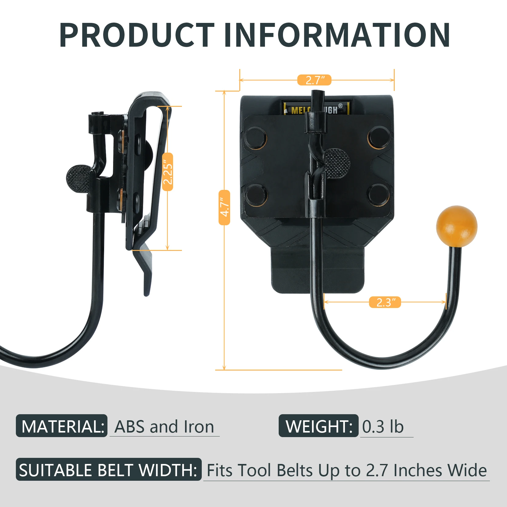Tool Belt Hook, Tool Holster, Drill Holder, Cordless Drill Holster Single (Black)