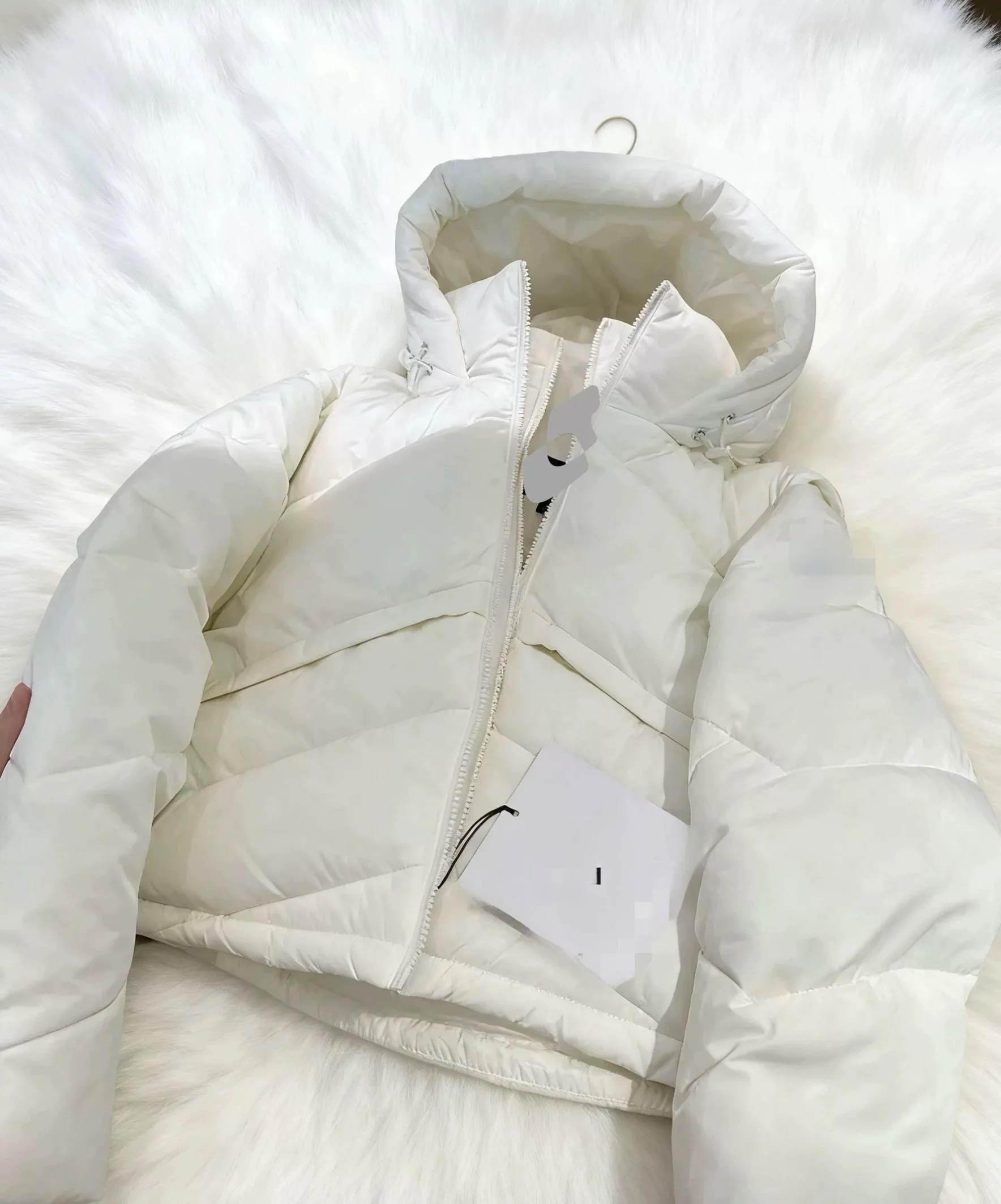 

Winter Quilted ort Jaet Stand Collar Hooded False Two-Piece Versatile High Densi Windproof Cotton down Jaet for Women