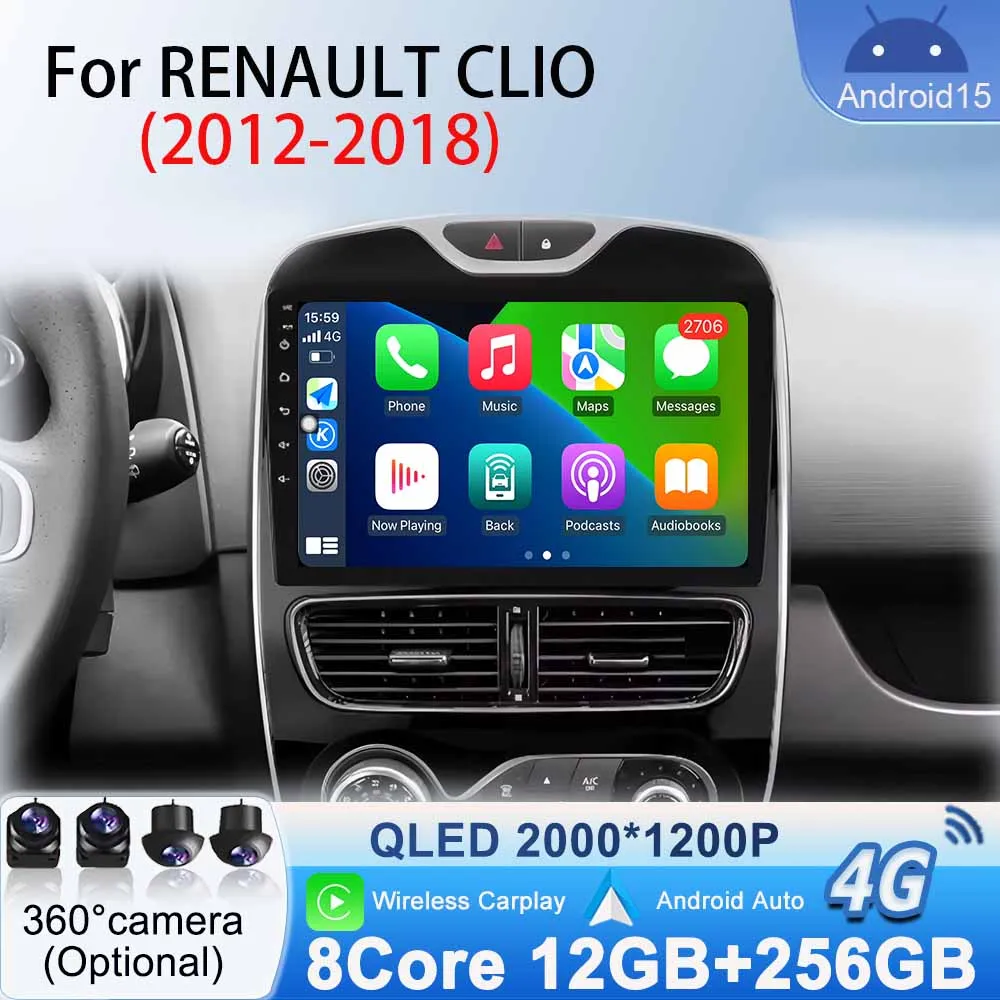 

Screen Autoradio CarPlay Android Auto for Renault Clio 2012-2018 Car Radio Multimedia Video Player GPS Navigation Stereo WiFi BT