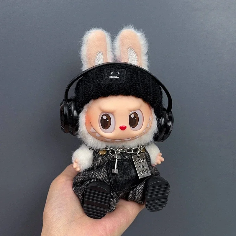 

Аксессуары для Labubu, одежда, уличная мода, ожерелье с ремешком, комбинезон для 15-17 см, подвески Labubu, милые джинсы, модный подарок на день рождения